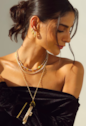 CONJUNTO COLAR RIVIERA CRISTAL E BRINCOS GOTA CITRINO BANHADO A OURO 18K CJ231-O