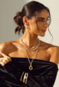 CONJUNTO COLAR RIVIERA CRISTAL E BRINCOS GOTA CITRINO BANHADO A OURO 18K CJ231-O