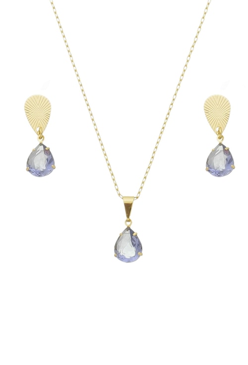 CONJUNTO COM BASE TEXTURIZADA DE TANZANITA CJ073-O CONJUNTO COM BASE TEXTURIZADA DE TANZANITA CJ073-O