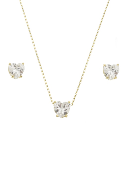 CONJUNTO COM CORAÇÃO CRISTAL CJ085-O