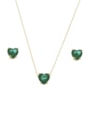 CONJUNTO COM CORAÇÃO ESMERALDA CJ085-O
