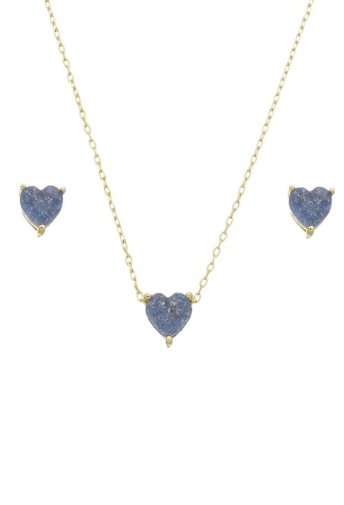 CONJUNTO COM CORAÇÃO TANZANITA RUTILADA CJ085-O CONJUNTO COM CORAÇÃO TANZANITA RUTILADA CJ085-O