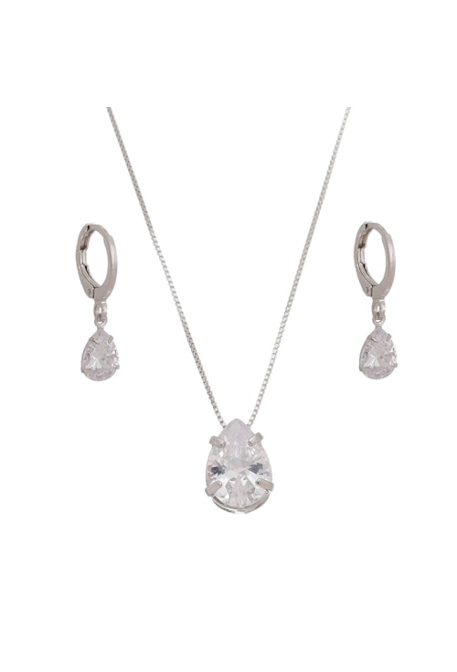 CONJUNTO COM PEDRA DE ZIRCONIA CRISTAL CJ009-R