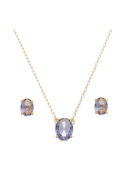 CONJUNTO COM PEDRA OVAL TANZANITA CJ026-O