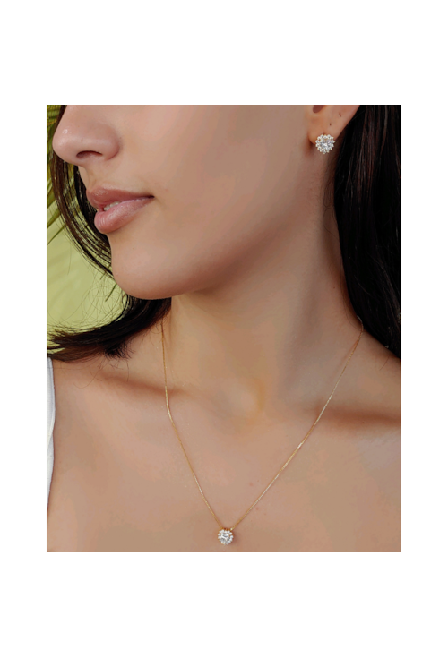 CONJUNTO CORAÇÃO CRISTAL COM ZIRCÔNIAS CJ038-O