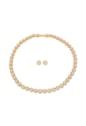 CONJUNTO CRAVEJADO CÍRCULOS COM COLAR E BRINCO NO OURO CJ178-O