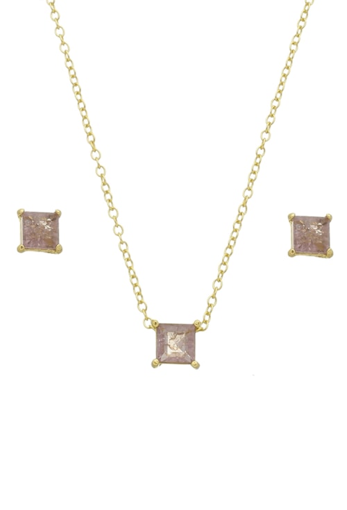 CONJUNTO CRISTAL AMETISTA RUTILADA QUADRADO CJ028-O CONJUNTO CRISTAL AMETISTA RUTILADA QUADRADO CJ028-O