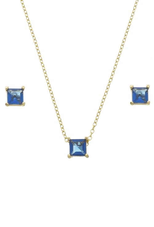 CONJUNTO CRISTAL SAFIRA QUADRADO CJ028-O