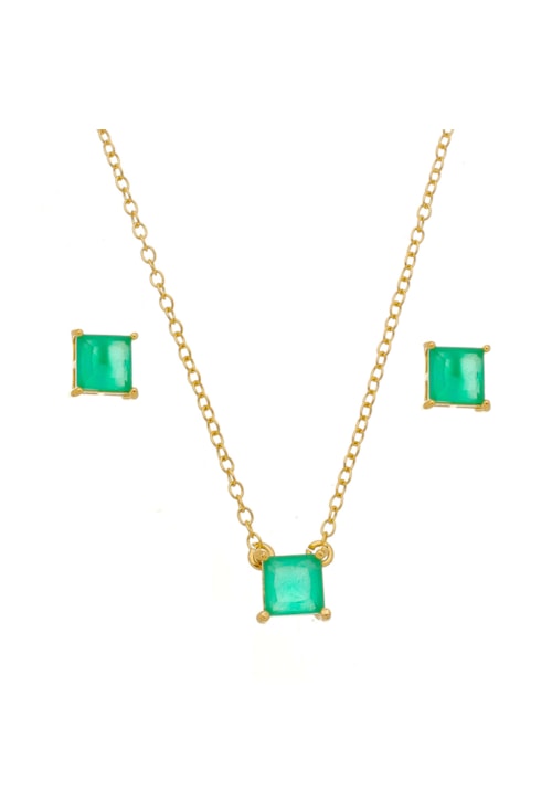 CONJUNTO CRISTAL TURMALINA LEITOSO QUADRADO CJ028-O