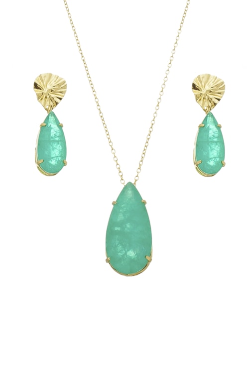 CONJUNTO DE BASE MARTELADA COM PEDRA TURMALINA FUSION CJ078-O CONJUNTO DE BASE MARTELADA COM PEDRA TURMALINA FUSION CJ078-O