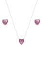 CONJUNTO DE CORAÇÃO ULTRA VIOLET FUSION CJ056-O