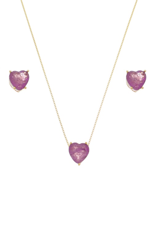 CONJUNTO DE CORAÇÃO ULTRA VIOLET FUSION CJ056-O