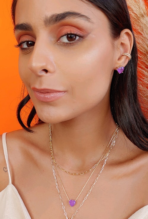 CONJUNTO DE CORAÇÃO ULTRA VIOLET FUSION CJ056-O