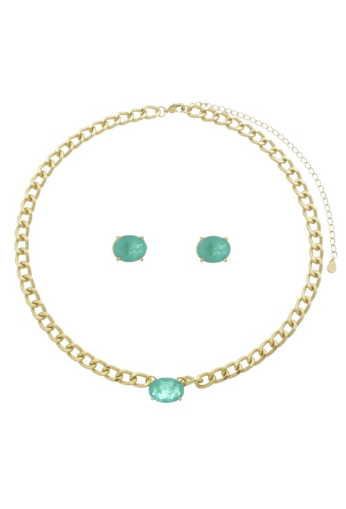CONJUNTO DE ELOS COM PEDRA OVAL TURMALINA FUSION CJ090-O CONJUNTO DE ELOS COM PEDRA OVAL TURMALINA FUSION CJ090-O