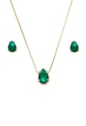 CONJUNTO DE GOTA COM CRISTAL ESMERALDA CJ058-O