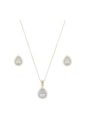 CONJUNTO DE GOTA COM PEDRA CRISTAL CJ042-O