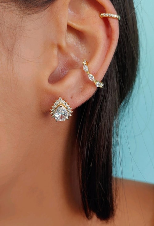 CONJUNTO DE GOTA COM PEDRA CRISTAL CJ042-O