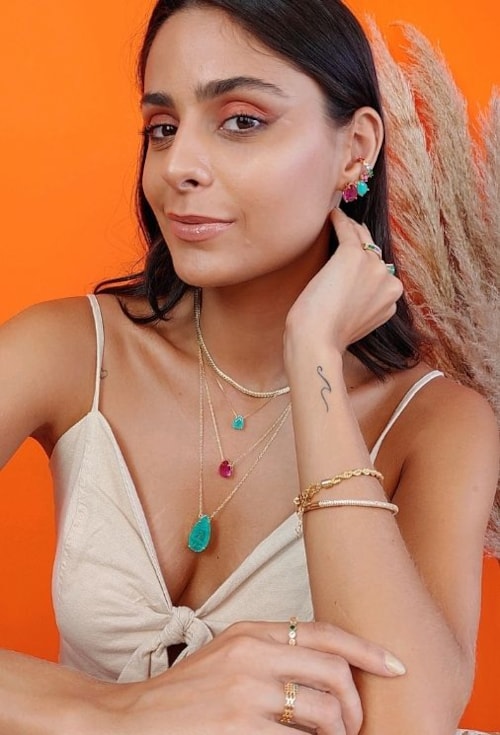 CONJUNTO DE GOTA COM PEDRA FÚCSIA CJ053-O