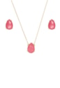 CONJUNTO DE GOTA COM PEDRA FUSION PINK CJ054-O