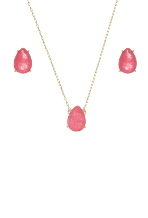 CONJUNTO DE GOTA COM PEDRA FUSION PINK CJ054-O