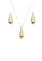 CONJUNTO DE GOTA LISA GRANDE NO OURO CJ111-O