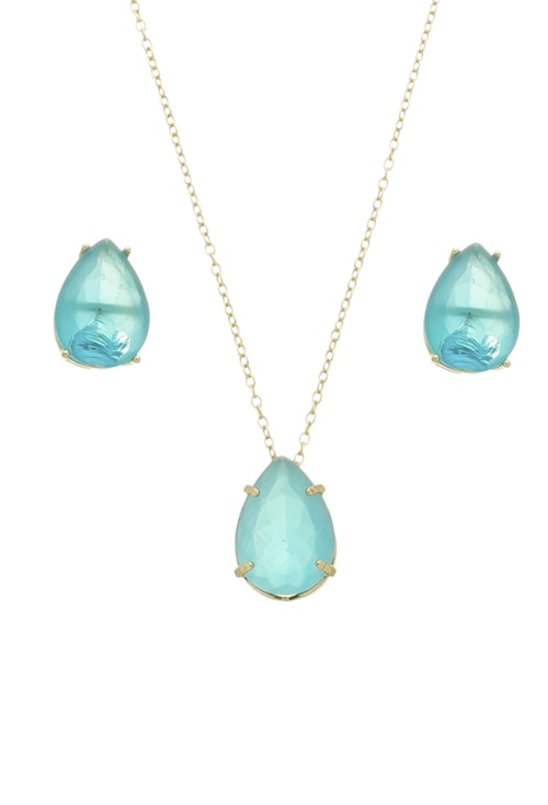CONJUNTO DE GOTA NA COR AZUL PARAÍBA LEITOSO CJ074-O