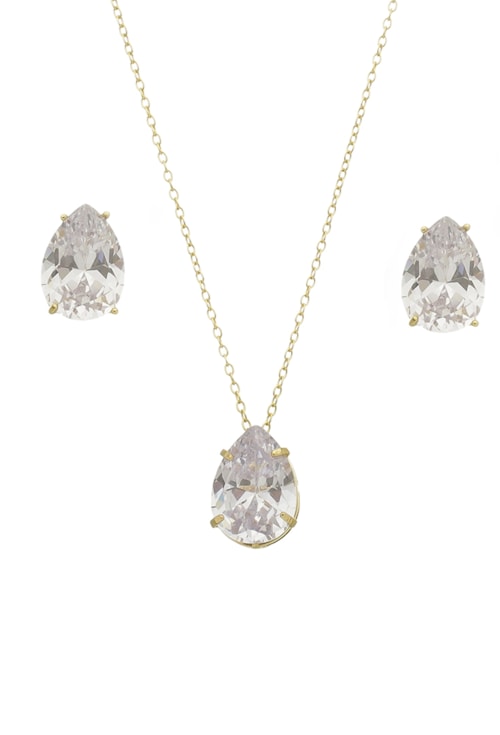 CONJUNTO DE GOTA NA COR CRISTAL CJ074-O