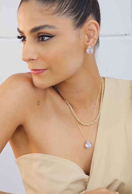 CONJUNTO DE GOTA NA COR CRISTAL CJ074-O