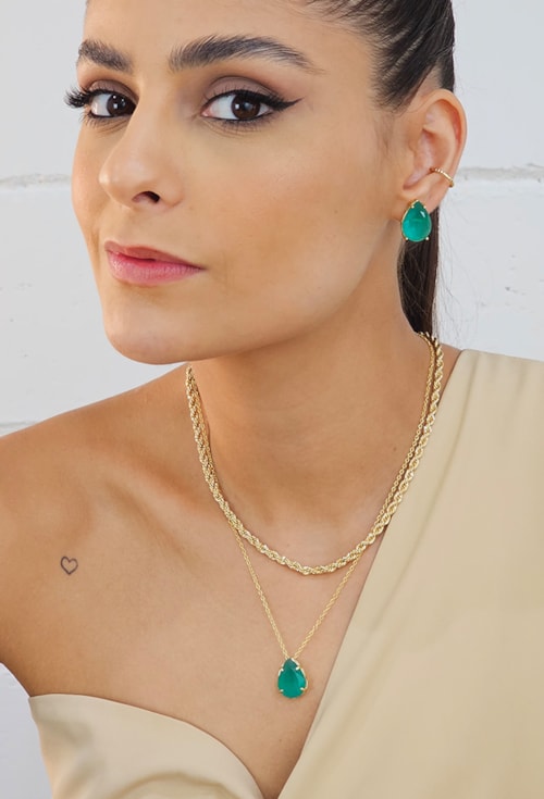 CONJUNTO DE GOTA NA COR TURMALINA LEITOSA CJ074-O