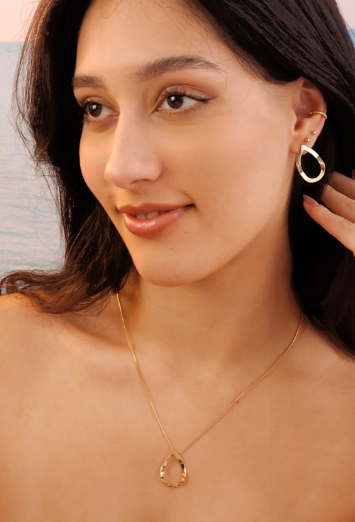 CONJUNTO DE GOTA VAZADO NO OURO CJ097-O CONJUNTO DE GOTA VAZADO NO OURO CJ097-O