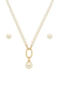 CONJUNTO DE PÉROLAS CLÁSSICO COM MICRO ZIRCÔNIAS CJ138-O