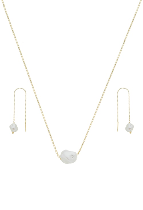 CONJUNTO DE PÉROLAS COM BRINCO AGULHA  CJ057-O CONJUNTO DE PÉROLAS COM BRINCO AGULHA  CJ057-O