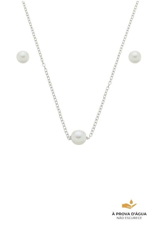 CONJUNTO DE PÉROLAS EM AÇO INOX CJ124-A