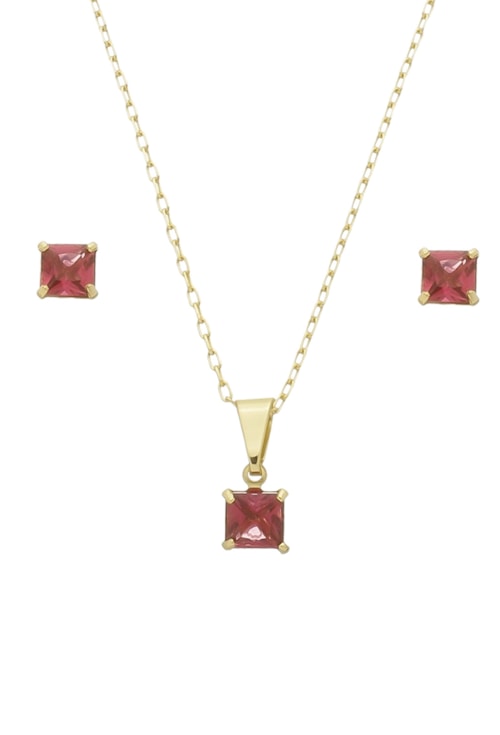 CONJUNTO DELICADO COM PEDRA RUBELITA CJ081-O