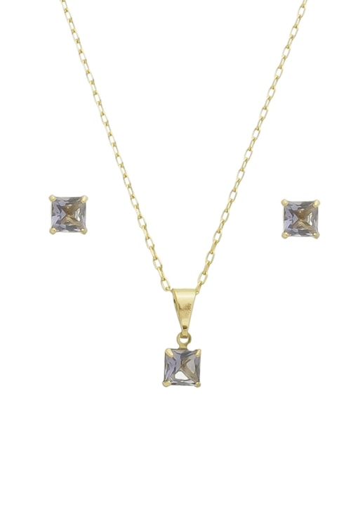 CONJUNTO DELICADO COM PEDRA TANZANITA CJ081-O