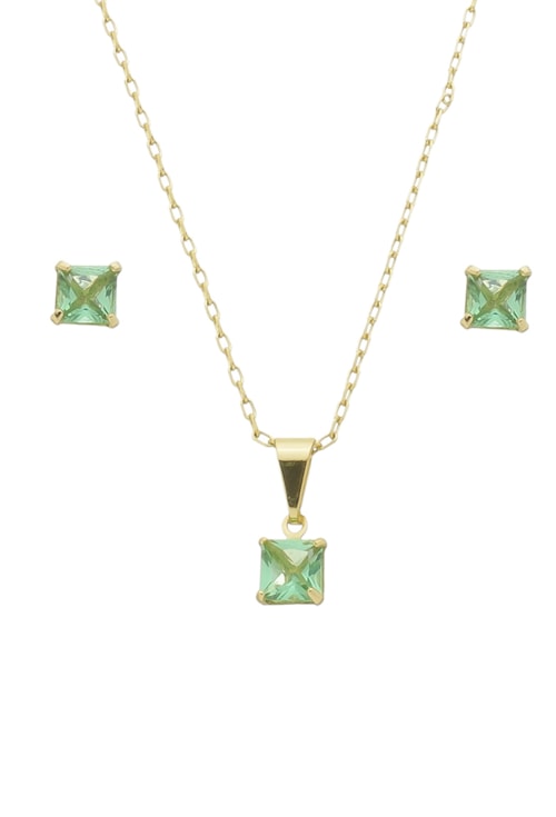 CONJUNTO DELICADO COM PEDRA TURMALINA VERDE CJ081-O CONJUNTO DELICADO COM PEDRA TURMALINA VERDE CJ081-O