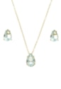 CONJUNTO DELICADO DE GOTA COM PEDRA AZUL PARAÍBA CJ070-O