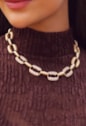 CONJUNTO ELOS OVAIS CRAVEJADOS BANHADO OURO CJ200-O