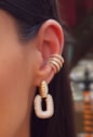 CONJUNTO ELOS OVAIS CRAVEJADOS BANHADO OURO CJ200-O
