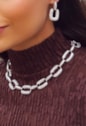 CONJUNTO ELOS OVAIS CRAVEJADOS BANHADO RÓDIO CJ200-R