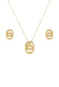 CONJUNTO ENTRELAÇADO CRAVEJADO ZIRCÔNIA BANHADO OURO CJ205-O