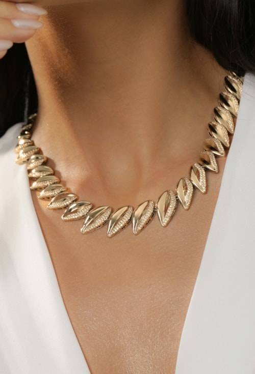 CONJUNTO FOLHAS CRAVEJADO OURO CJ201-O