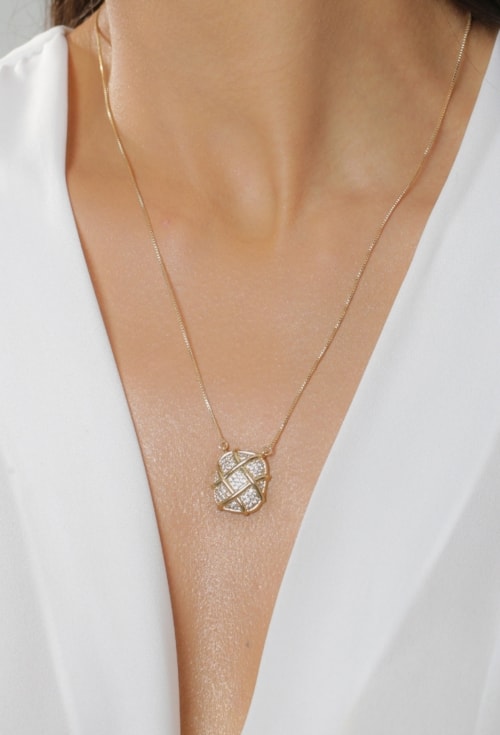 CONJUNTO GEOMÉTRICO CRAVEJADO OURO CJ199-O