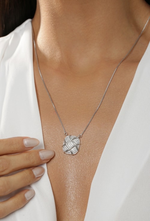 CONJUNTO GEOMÉTRICO CRAVEJADO RÓDIO 18K CJ199-R