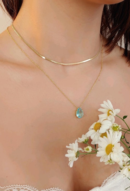 CONJUNTO GOTA COM PEDRA AZUL PARAÍBA CJ030-O CONJUNTO GOTA COM PEDRA AZUL PARAÍBA CJ030-O