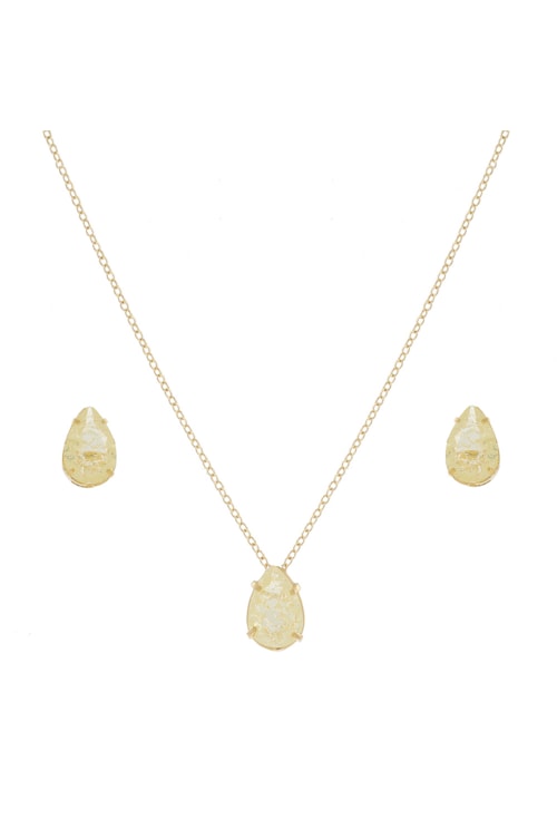 CONJUNTO GOTA COM PEDRA CITRINO FUSION CJ032-O