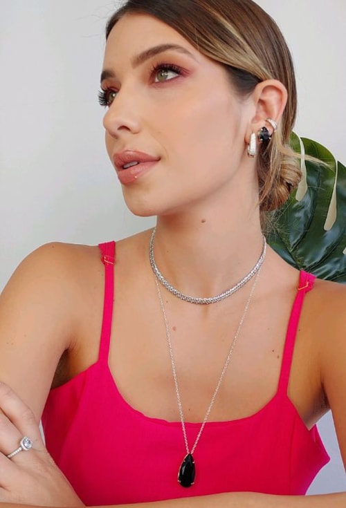 CONJUNTO GOTA COM PEDRA ÔNIX CJ036-R