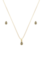 CONJUNTO GOTA CRAVEJADA COM MICRO ZIRCÔNIAS ÔNIX CJ127-O