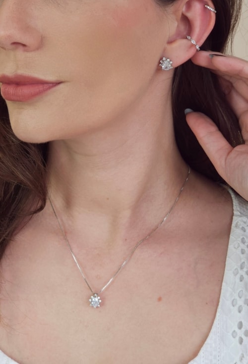 CONJUNTO GOTA CRAVEJADA COM ZIRCÔNIA CJ130-R