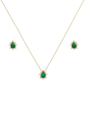 CONJUNTO GOTA CRAVEJADA ESMERALDA CJ130-O